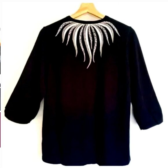VINTAGE BOB MACKIE Embellished EmbroideredTop Sweater Cardigan Beaded - Picture 7 of 9
